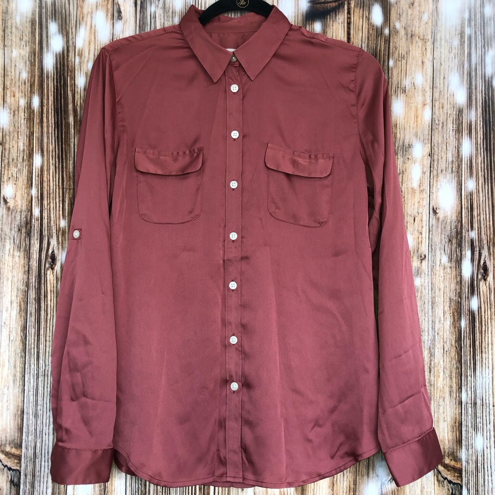NWT Ann Taylor LOFT Button Up Long Sleeve Top - Picture 1 of 7